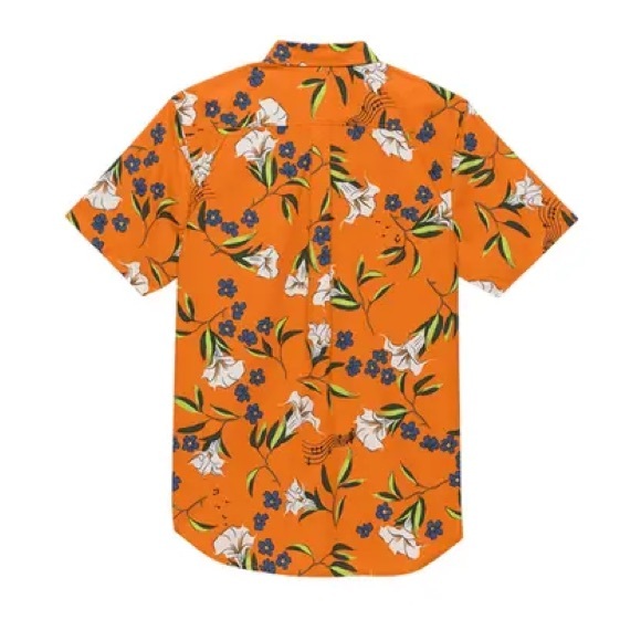 Vans Thompson Woven SS Floral Harvest Orange Shirt Size Large - Picture 4 of 11